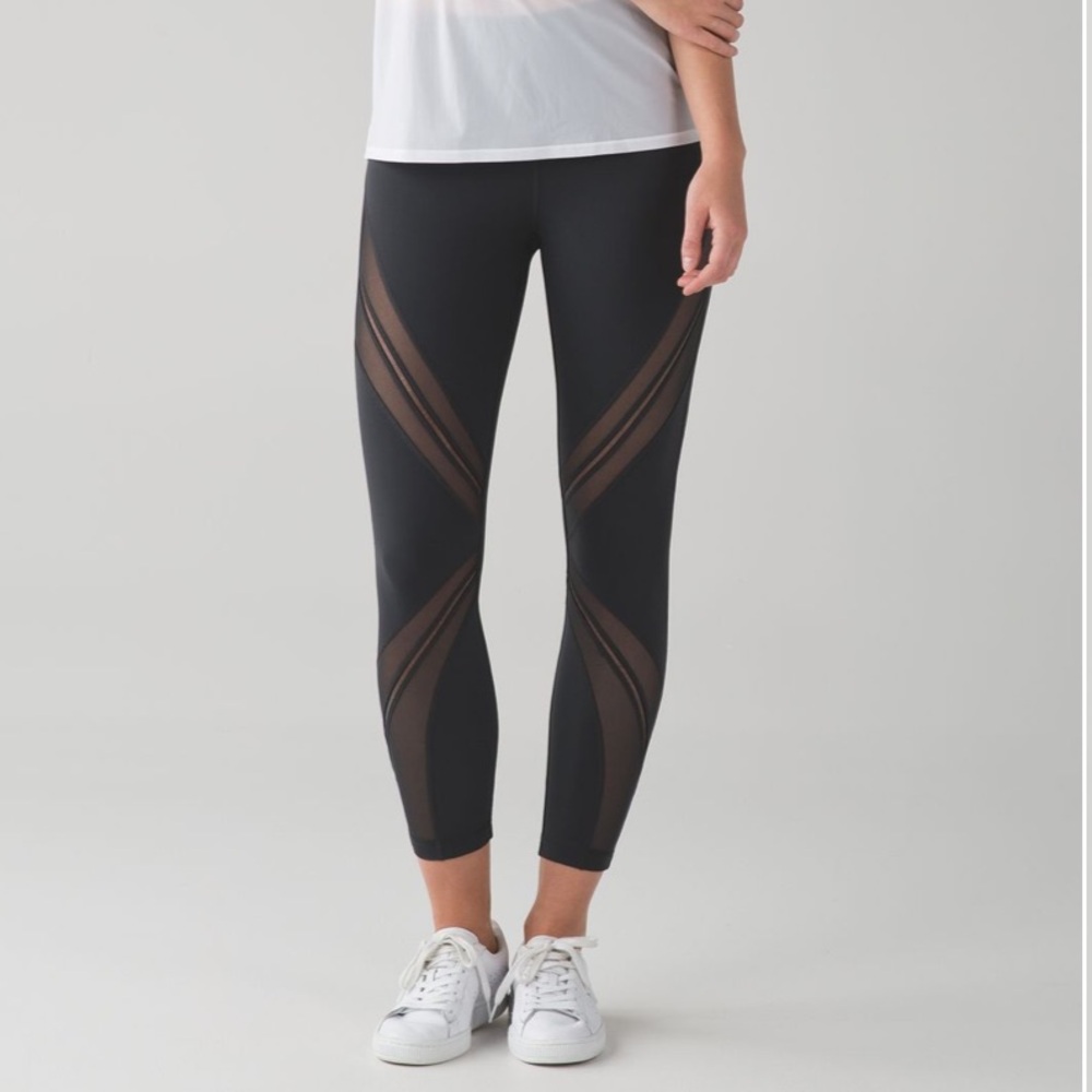 Lululemon High Times Pant (Metta) *Full-on Luxtreme Cyber Stripe Deep Coal Black